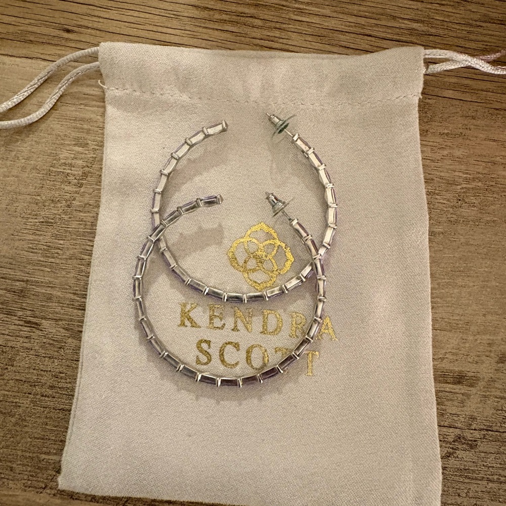 Kendra Scott Blair Earring - Silver with Purple Jewels